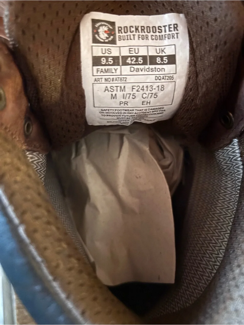 9.5 Brown Waterproof Men's Work Boot